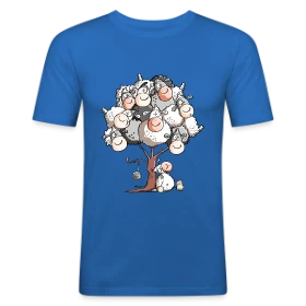 Modèle Petit Mouton Laineux Câlin personnalisé sur T-shirt près du corps Homme