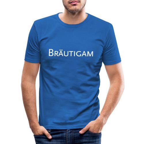Bräutigam - weisse Schrift - Männer Slim Fit T-Shirt