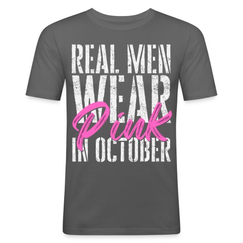 Tosimiehet käyttää vaaleanpunaista lokakuussa - Miesten tyköistuva t-paita