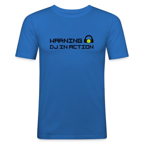 Warning DJ in Action - Mannen slim fit T-shirt
