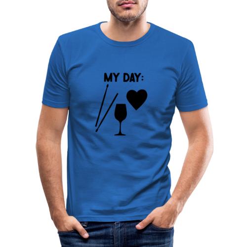 Drums Wein Love - Männer Slim Fit T-Shirt