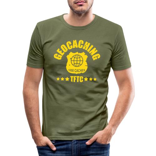 geocaching - 1000 caches - TFTC / 1 color - Männer Slim Fit T-Shirt