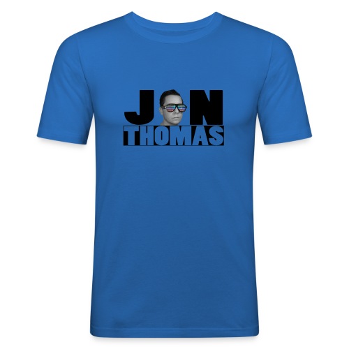 Jon Thomas Logo with Face - Männer Slim Fit T-Shirt
