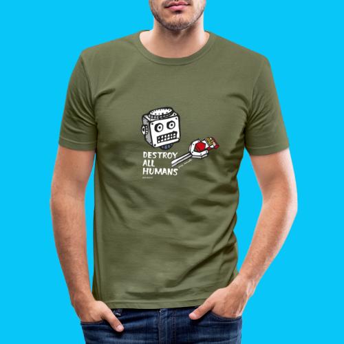 Dat Robot: Destroy Series Smoking Dark - Mannen slim fit T-shirt