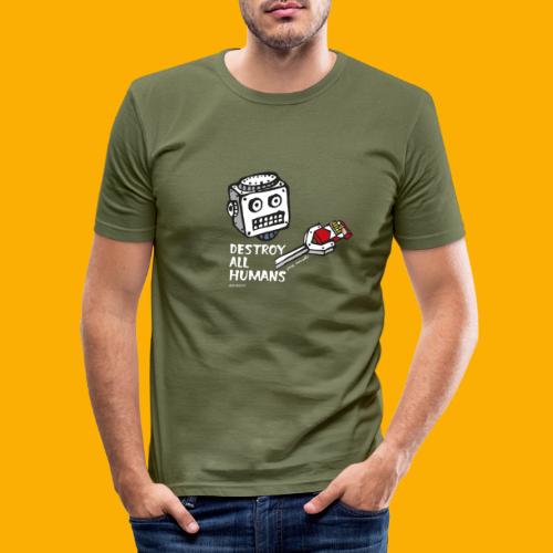 Dat Robot: Destroy Series Smoking Dark - Mannen slim fit T-shirt