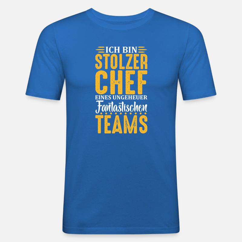 Stolzer Chef Chef Mann Abteilungsleiter Teamchef - Männer Slim Fit T-Shirt - Königsblau