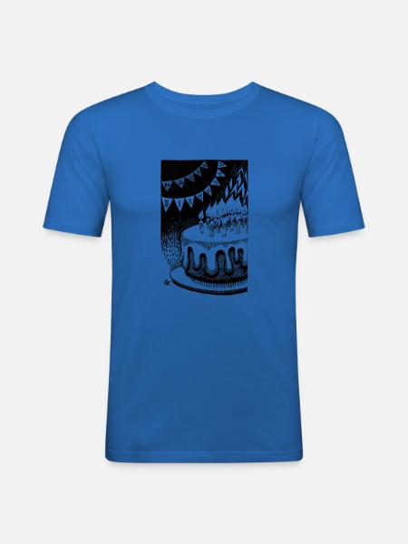 Birthday Cake Inktober Flame - Männer Slim Fit T-Shirt - Königsblau