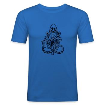 Odin - Männer Slim Fit T-Shirt - Königsblau - Vorne - Jaron (178cm)