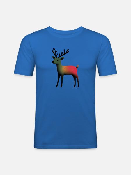 a reindeer - Männer Slim Fit T-Shirt - Königsblau