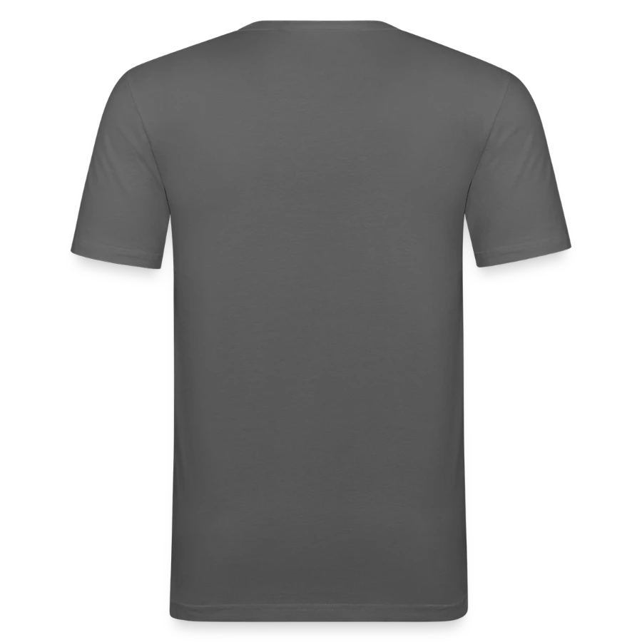 Hollow Peak badge on a men's slim fit t-shirt, graphite grey, back
