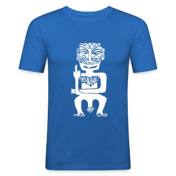 tahiti tiki fiu 2 design - T-shirt près du corps Homme - bleu roi - Devant - Jaron (178cm)