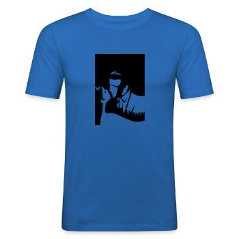 tango - Men's Slim Fit T-Shirt - royal blue - Front - Jaron (178cm)