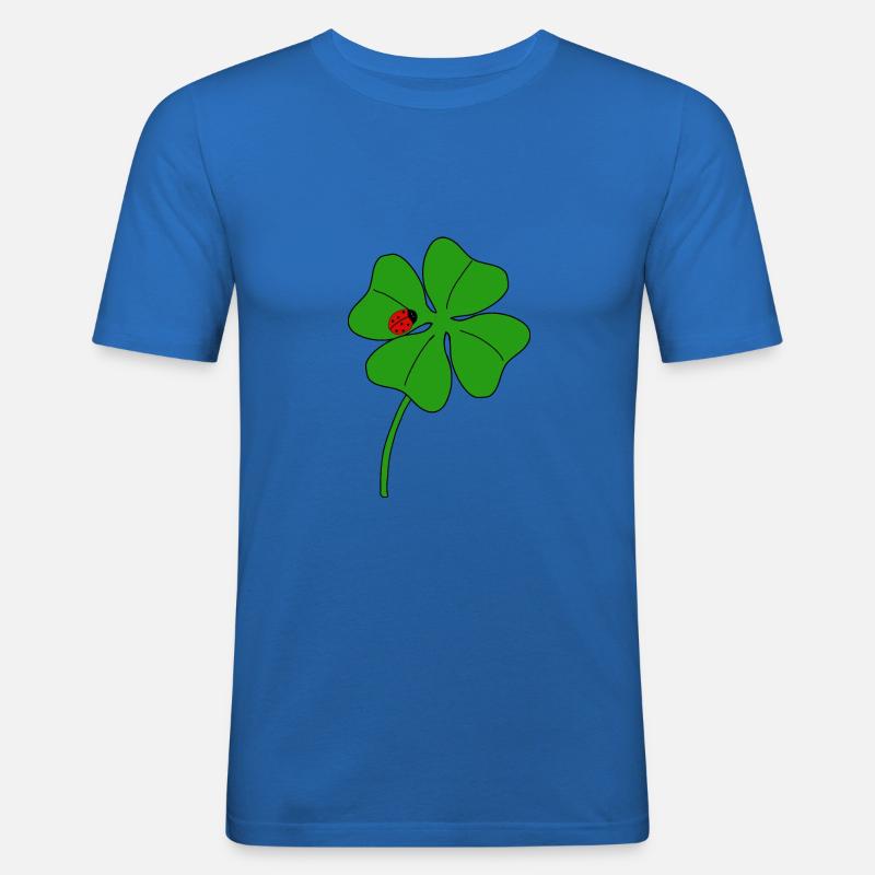 Glückskleeblatt mit Marienkäfer - Männer Slim Fit T-Shirt - Königsblau