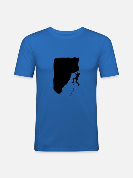 Klettern im Vorstieg - Männer Slim Fit T-Shirt - Königsblau