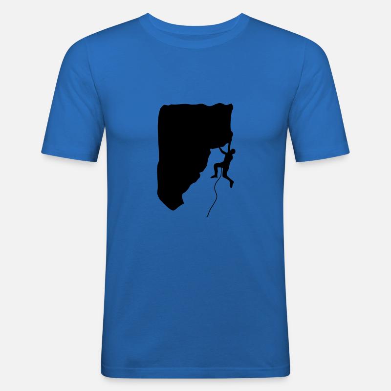 Klettern im Vorstieg - Männer Slim Fit T-Shirt - Königsblau