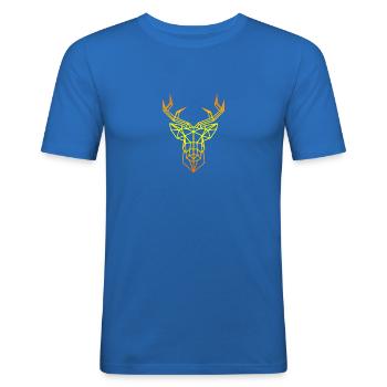 Deer - Men's Slim Fit T-Shirt - royal blue - Front - Jaron (178cm)