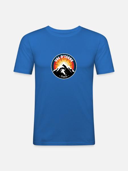 Skiing In Val d'Isere France Vintage - Men's Slim Fit T-Shirt - royal blue
