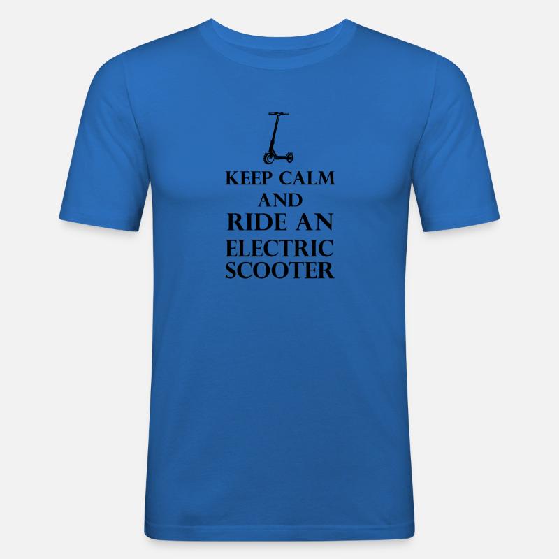 E-Scooter E-Roller Scooter - Männer Slim Fit T-Shirt - Königsblau