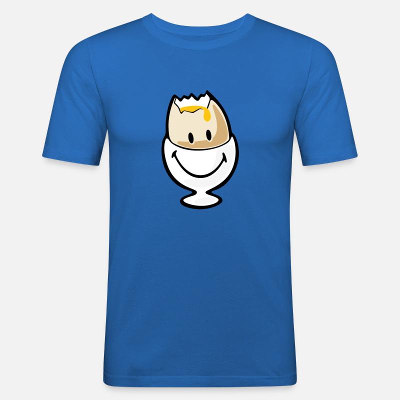 Smiley Egg - Slim Fit T-skjorte for menn - kongeblå