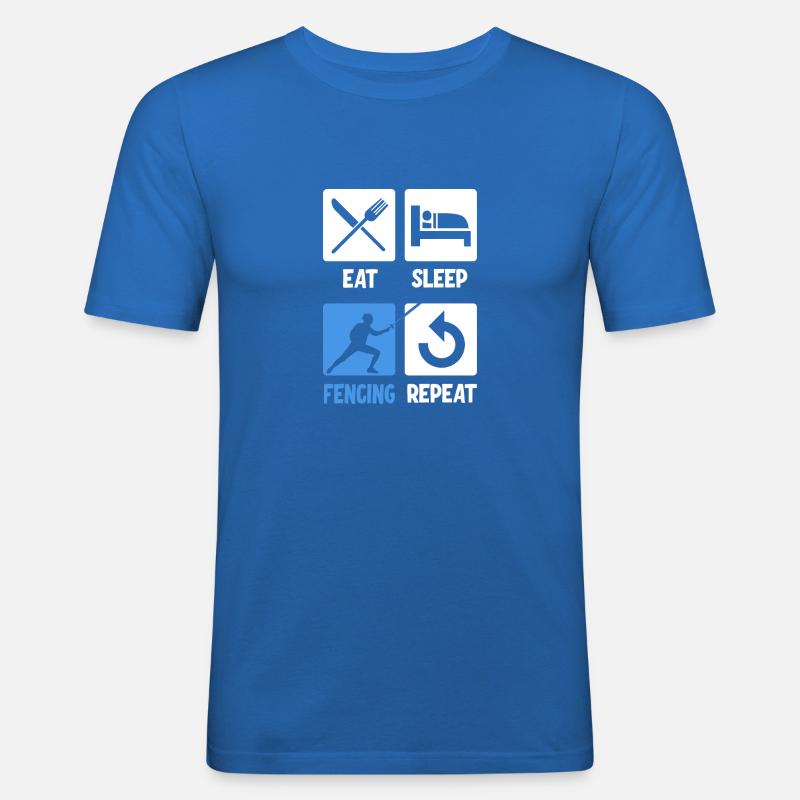 Fechten - Männer Slim Fit T-Shirt - Königsblau