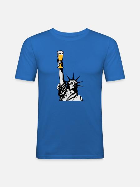 Free Beer - Men's Slim Fit T-Shirt - royal blue
