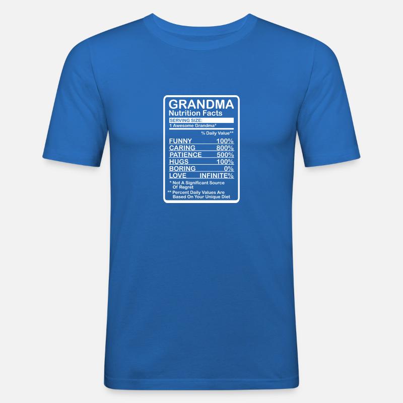 Oma Nährwerte - Männer Slim Fit T-Shirt - Königsblau