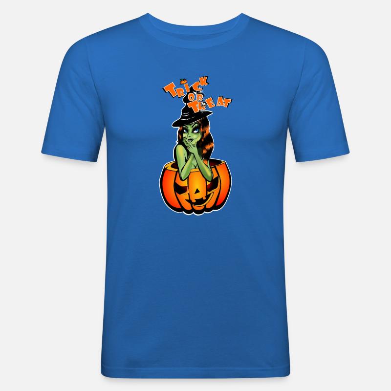 Süßes oder Saures Hexe im Kürbis - Männer Slim Fit T-Shirt - Königsblau