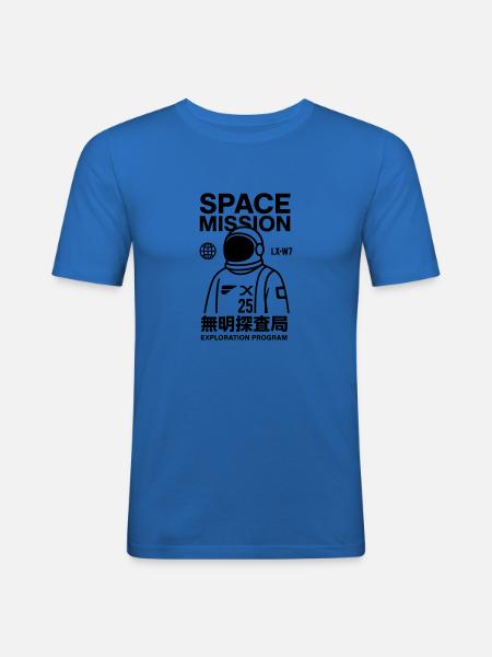 Space Mission - Männer Slim Fit T-Shirt - Königsblau