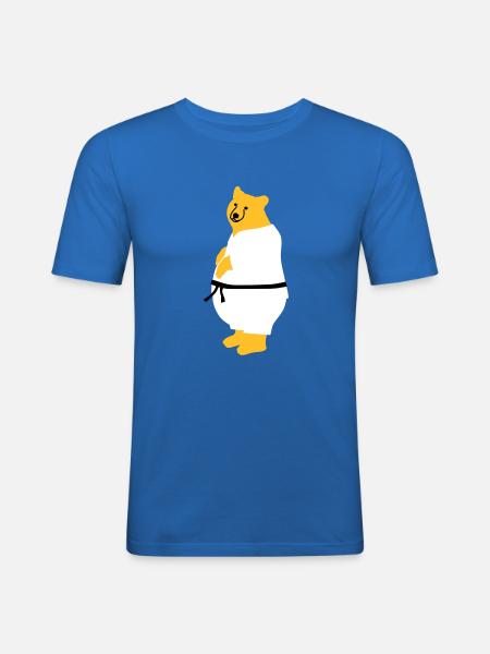 taekwondo bear - Men's Slim Fit T-Shirt - royal blue