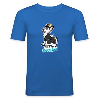 Good Boy Husky - Männer Slim Fit T-Shirt - Königsblau - Vorne - Jaron (178cm)