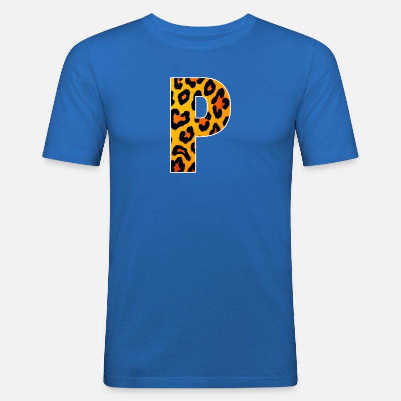 Leopard_Buchstabenmuster_-_P - Männer Slim Fit T-Shirt - Königsblau