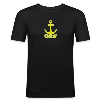 Anchor Crew Logo - Men's Slim Fit T-Shirt - black - Front - Nik (191cm)