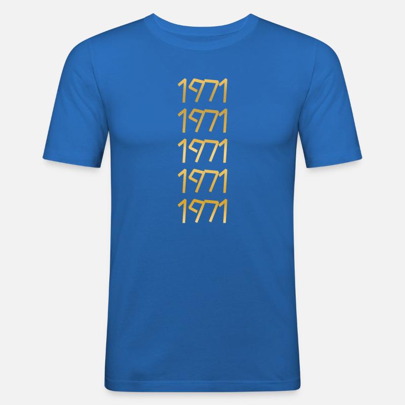 Freizeit 1971 - Männer Slim Fit T-Shirt - Königsblau