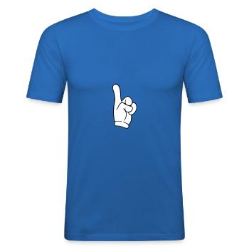 Doigt - T-shirt près du corps Homme - bleu roi - Devant - Jaron (178cm)