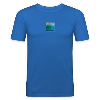 Gabi ART "Die Stille Kraft der Ausdauer" - Männer Slim Fit T-Shirt - Königsblau - Vorne - Jaron (178cm)