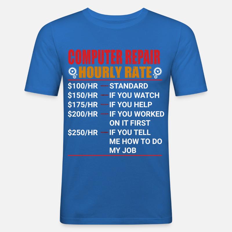 Computer - Männer Slim Fit T-Shirt - Königsblau