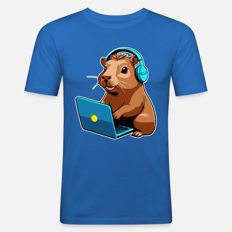 Capybara Programmierer Coder Computer - Männer Slim Fit T-Shirt - Königsblau