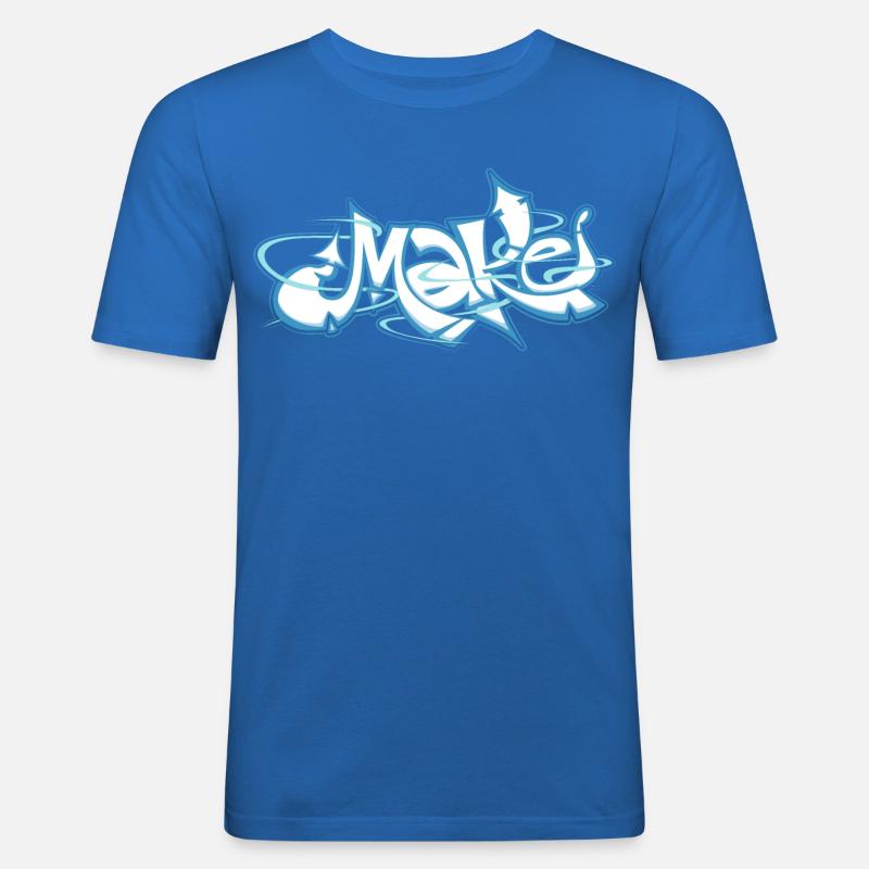 Blaues Wort machen Graffiti - Männer Slim Fit T-Shirt - Königsblau