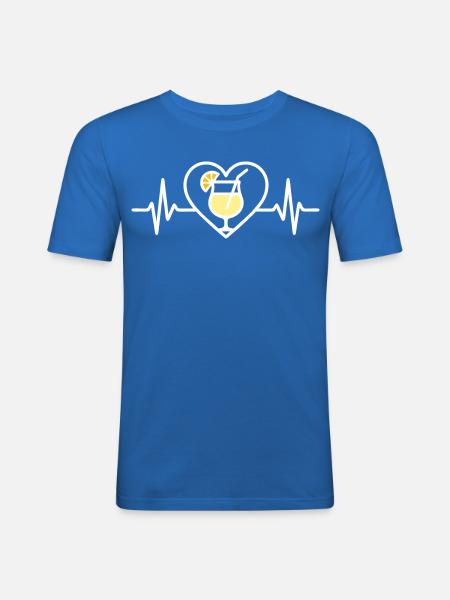 Piña Colada Heart Tropical Cocktail - Men's Slim Fit T-Shirt - royal blue