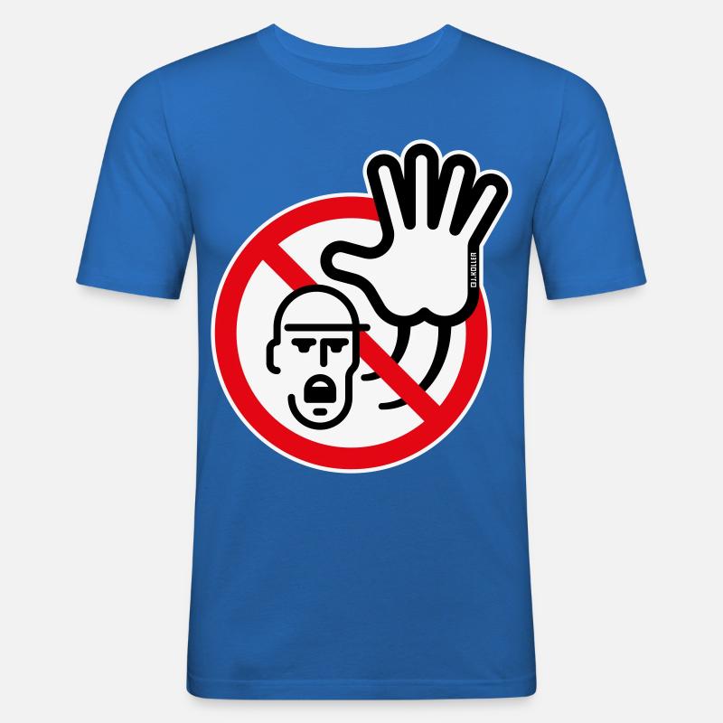 Warnzeichen / Warnung / Verbot (Symbol / 3C) - Männer Slim Fit T-Shirt - Königsblau