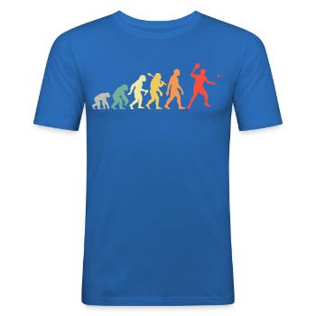 Retro Tischtennis Evolution für Ping-Pong-Spieler - Männer Slim Fit T-Shirt - Königsblau - Vorne - Jaron (178cm)