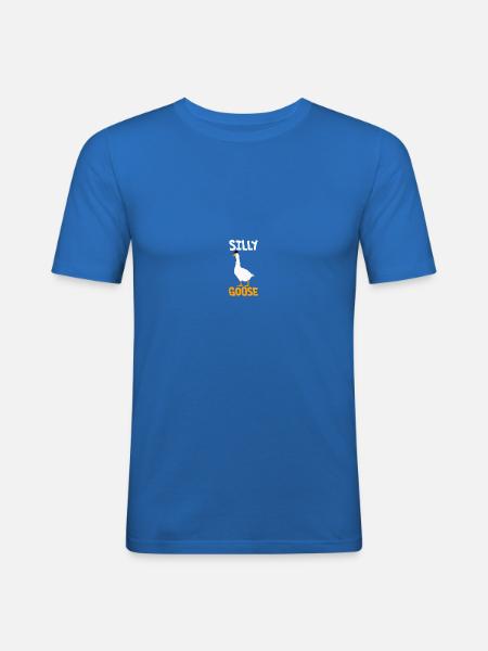 Silly Goose med en hat - Herre Slim Fit T-Shirt - kongeblå
