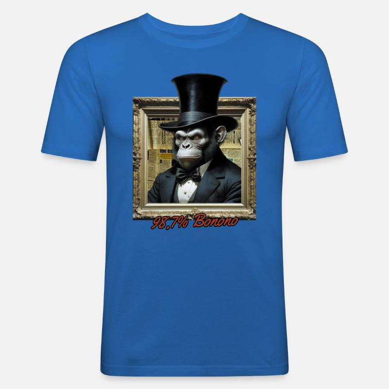 98,7 Bonobo Evolution Schimpanse Tee - Männer Slim Fit T-Shirt - Königsblau