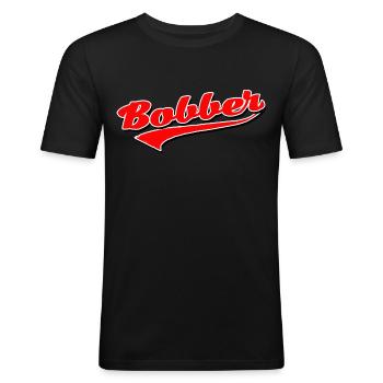 bobber chopper biker autocollant de croisière autocollant - T-shirt près du corps Homme - noir - Devant - Nik (191cm)