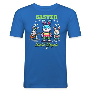 Osterhasen Brigade - Easter Rabbit Brigade - Männer Slim Fit T-Shirt - Königsblau - Vorne - Jaron (178cm)
