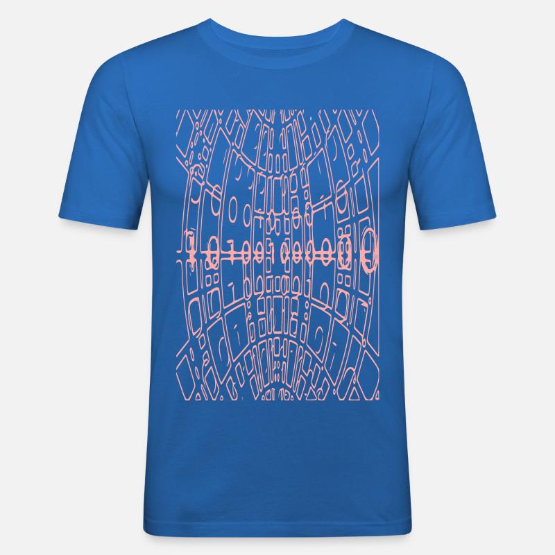 Binary Code Abstract (pink) - Men's Slim Fit T-Shirt - royal blue