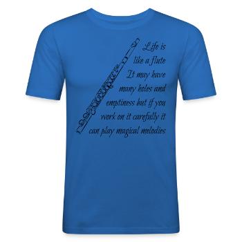 Querflöte Flöte Flute Spruch Geschenk Funny Shirt - Männer Slim Fit T-Shirt - Königsblau - Vorne - Jaron (178cm)