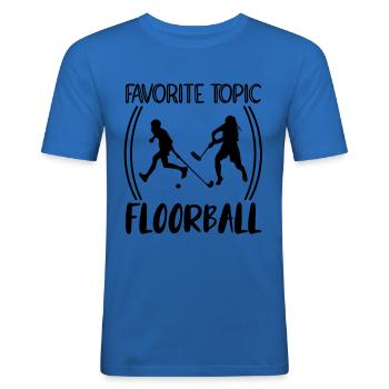 Floorball Unihockey Feldhockey Hallenhockey - Männer Slim Fit T-Shirt - Königsblau - Vorne - Jaron (178cm)