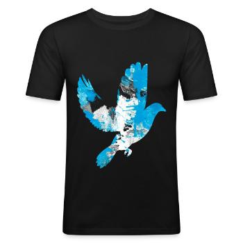 Bavarian dove of peace - Men's Slim Fit T-Shirt - black - Front - Nik (191cm)