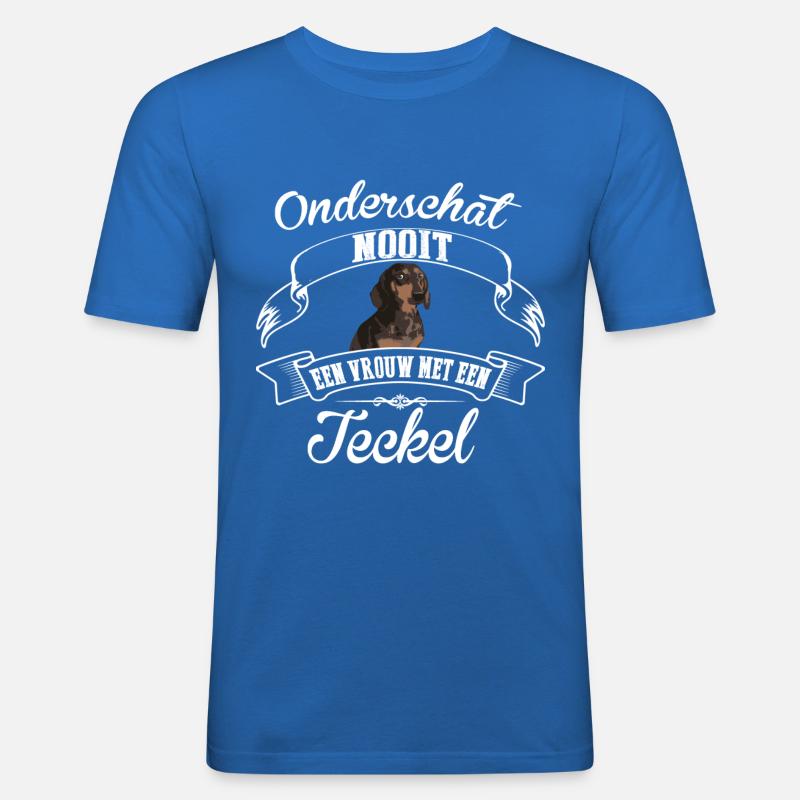 Teckel - Männer Slim Fit T-Shirt - Königsblau